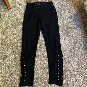 Black cute frilly studded ankle bottom